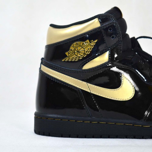 air jordan 1 black gold patent